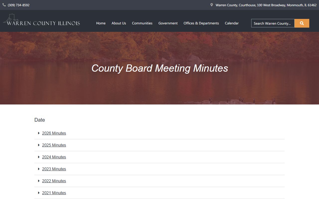 Warren County official meeting-minutes archive