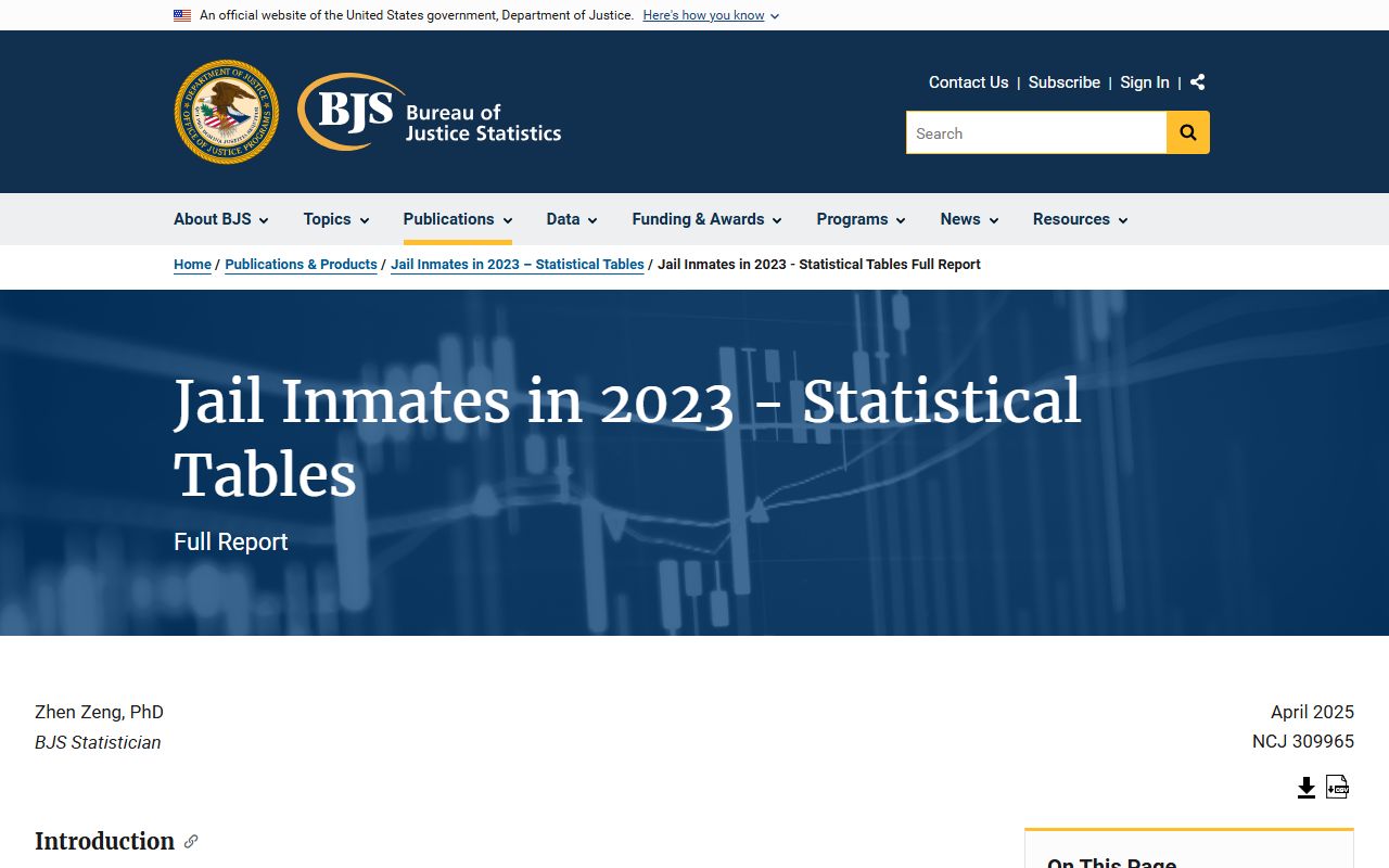 Warren County inmate population compared with national jail population data